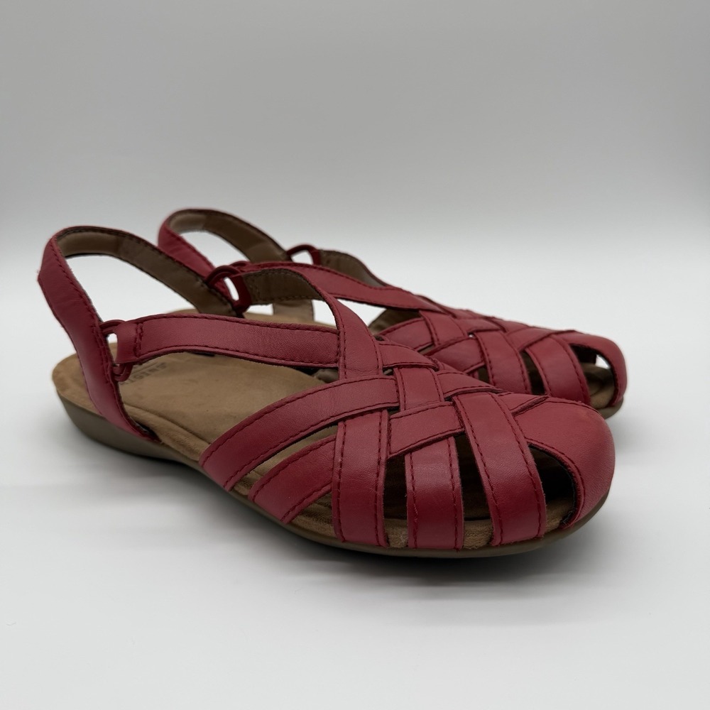 Earth Origins Women's Berri Leather Slingback Round Toe Sandals Boho EST 8.5